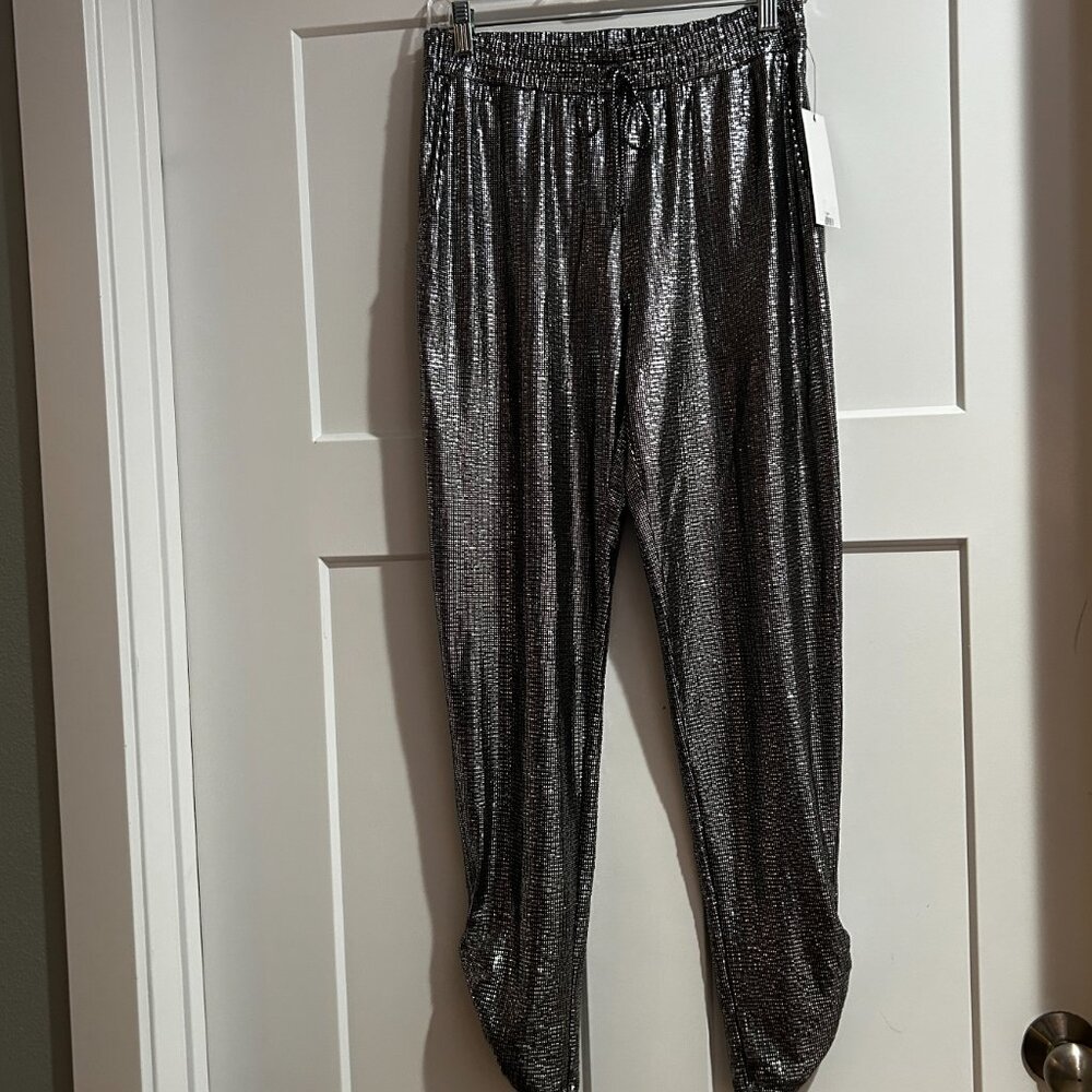 Metallic Silver Veronica M Joggers
